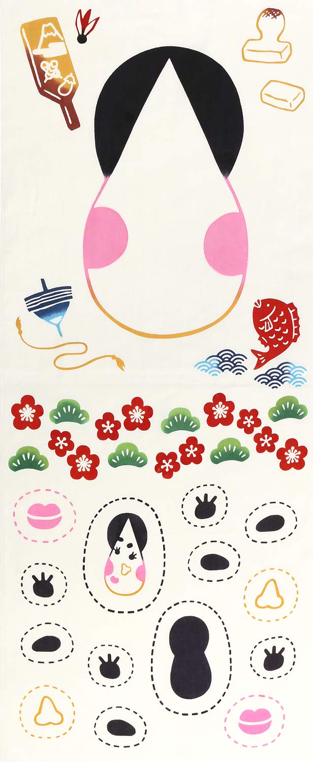 Amazon｜Airashika（あいらしか） 和雑貨 注染手ぬぐい『福笑い